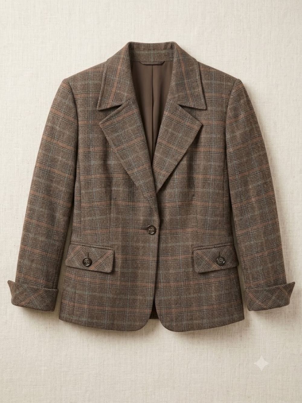 Plus Sized Plaid Blazer Jacket Dark Academia Preppy Corpcore Office Siren - Picture 4 of 16